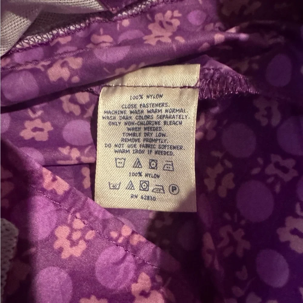 Lands End Purple Kids Jacket with Floral Pattern. Size Medium. Great Condition